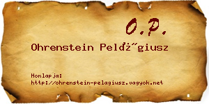Ohrenstein Pelágiusz névjegykártya